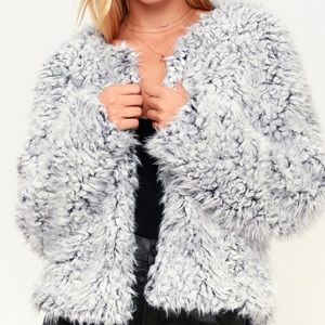Lulu’s Grant Grey Faux Fur Jacket